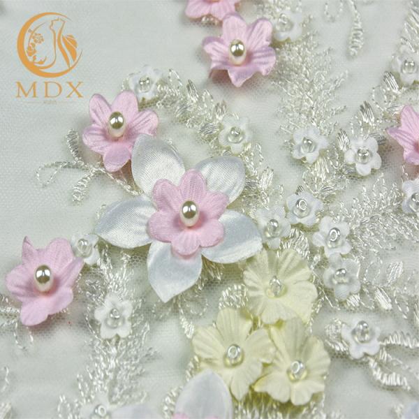 Роскошные африканские Bridal ткани шнурка связали цветки ручной работы Multicolor