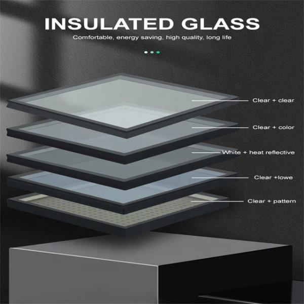 6 12A 6 Low-E Argon Gas Tempered Insulated Decorative Window Laminated Reflective Building Glass Flat Shape for Curtain Wall