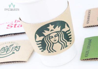 Flat / Corrugated Paper Cup Sleeves Bespoke Printed Heat Insulation