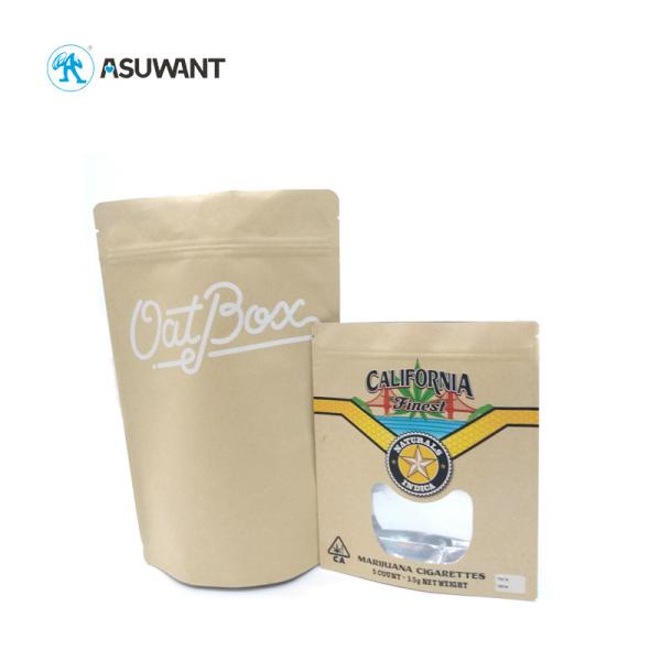 Cookie Packaging Kraft Paper Zipper Bags Stand Up Custom Printed Biodegradable