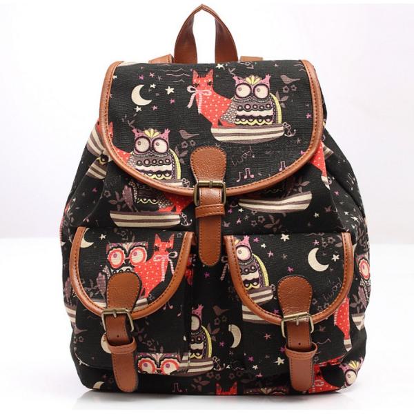 2016 new spring and summer fashion casual female bag printing canvas backpack