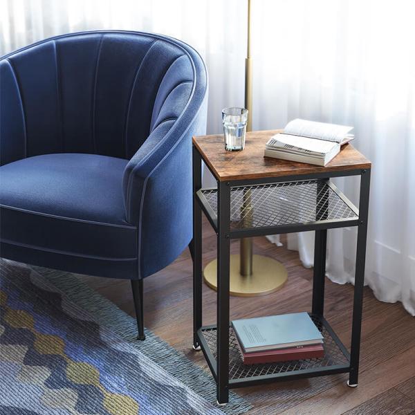 3-tier Nightstand for Sale, Side Table for Bedroom, Industrial Nightstands, ULET75BX