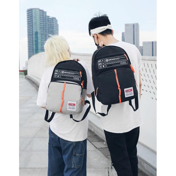 summer new Korean style letter printed backpack casual fashion contrast men's and women's outdoor backpacks