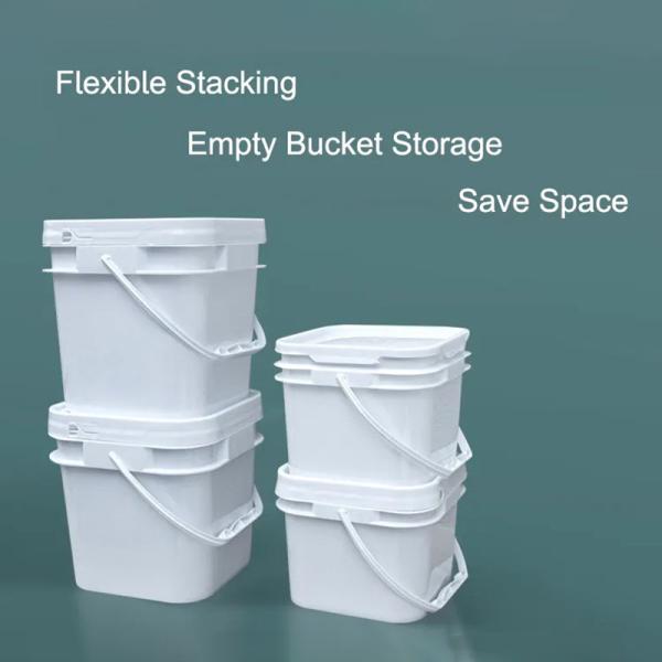 16L Large Printing Square Bucket With Handle Multipurpose Square Pail