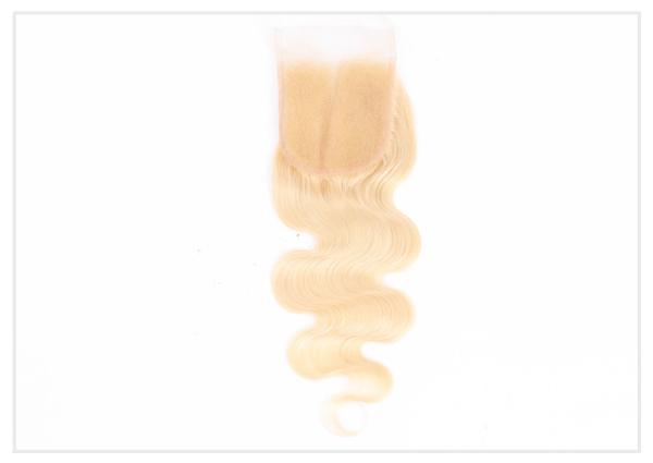613 Color 100% Brazilian Virgin Hair Body Wave 4 X 4 Closure Free Part
