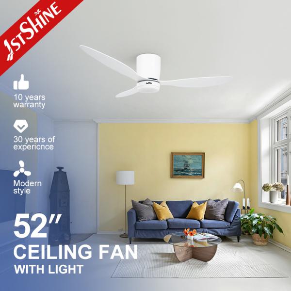 52 Plastic Ceiling Fan With Timer White Modern Low Profile Led Ceiling Fan