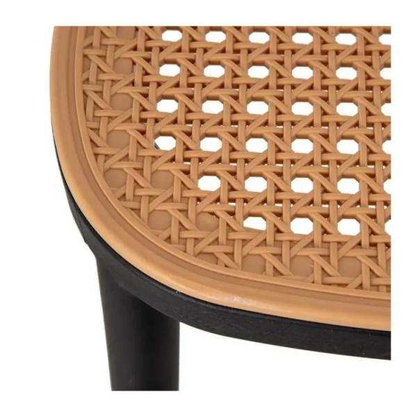 Chaise de salle à manger moderne en plastique - Style rotin pour usage domestique et commercial