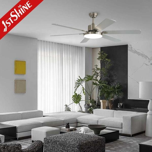 Ventilador de teto LED de vento natural de alto volume com 6 lâminas de MDF e estilo de design moderno 10-