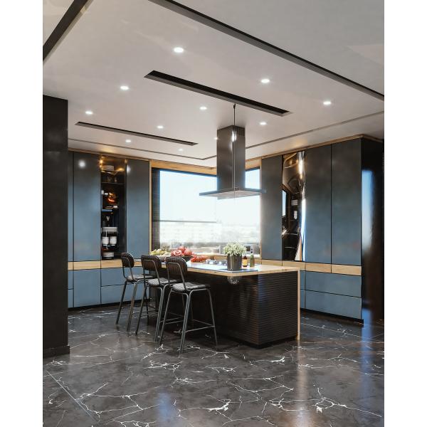 Luxurious Kitchen Cabinets Open Space With Shaker Panel For Apartment