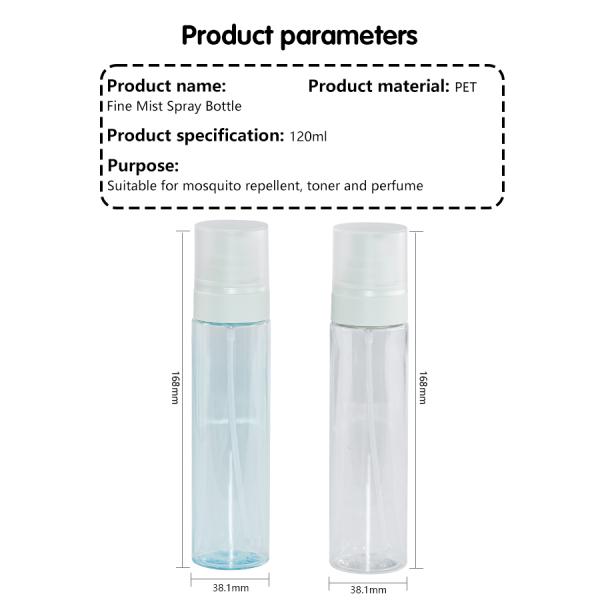 4 унций ПЭТ тонкий туманный спрей бутылка 120 мл косметический спрей бутылка