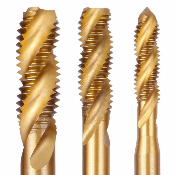 M12 Titanium Coated Spiral Flute HSS Machine Taps DIN371