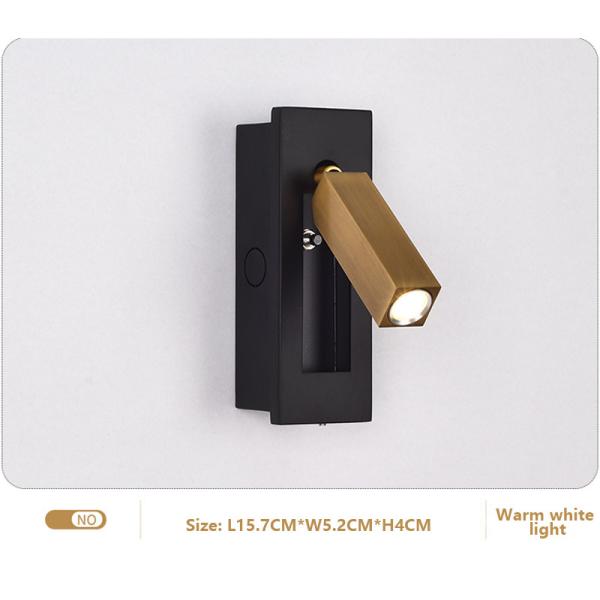 Embedded LED Wall Lamp With Switch Hotel Room Bedroom Bedside Wall Lamp