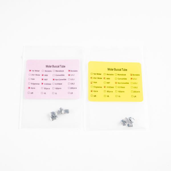Weldable Bondable Molar Buccal Tube MBT/Roth 0.022 For 1st 2nd Molars MIM Technology U1L1-Compatible Molar Tubes