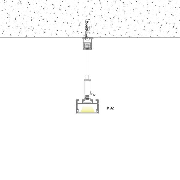 Anodized Aluminium 6063 Linear Light Profile with PMMA Diffuser for Suspended LED Lighting