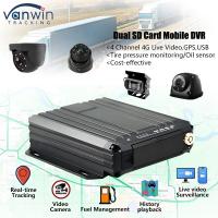 4CH 1080P Carte SD double DVR mobile Support de capteur d'huile 4G Vidéo de surveillance en temps réel GPS Tracker