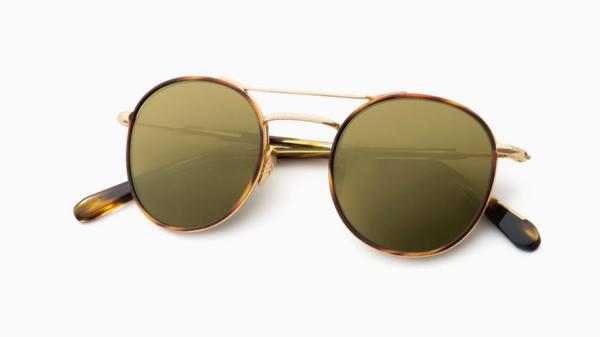 Ultralight Pure Titanium Sunglasses Acetate Lining with double Bridges Round Gunmetal/Black/Gre Gradient Polarized Lens
