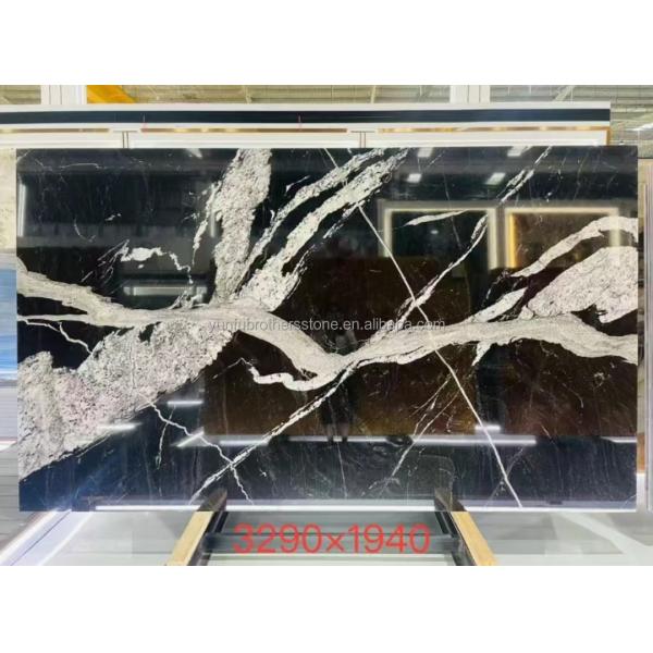 Hotel Polished Black Ink Impression Marble Natural Stone Bathtub for Home Bathroom