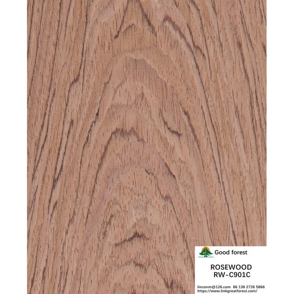 Восстановленный шпон древесины Розового дерева, радиальный распил, красный цвет, длина 2200-3100 мм, для межкомнатных дверей, Китайская фабрика PDK-199C / 901C