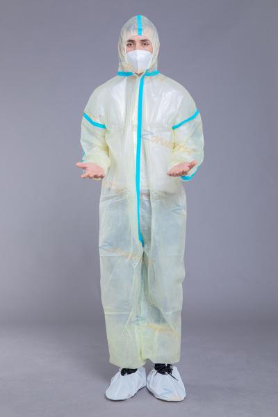 Antibacterial 37g PPE Open Front Unisex Disposable Coveralls