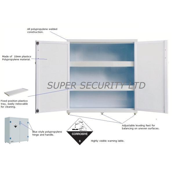 Шкаф хранения растворяющей пластичной двойной двери лаборатории въедливый 30 галлонов