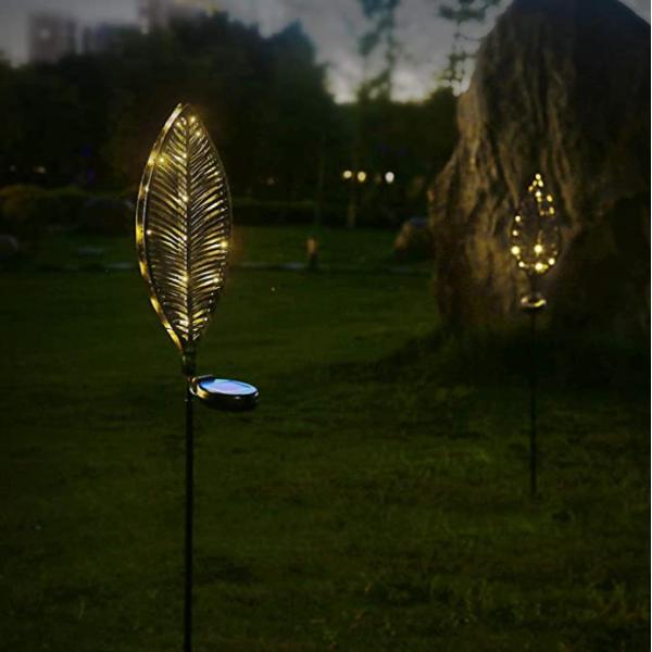 2Volt Metal Garden Leaf Solar Lights