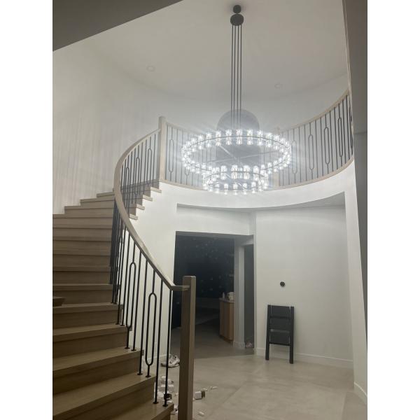 60 pulgadas 36 pulgadas Cristal de latón lámpara de araña 300W Cristal lámpara de araña para el salón