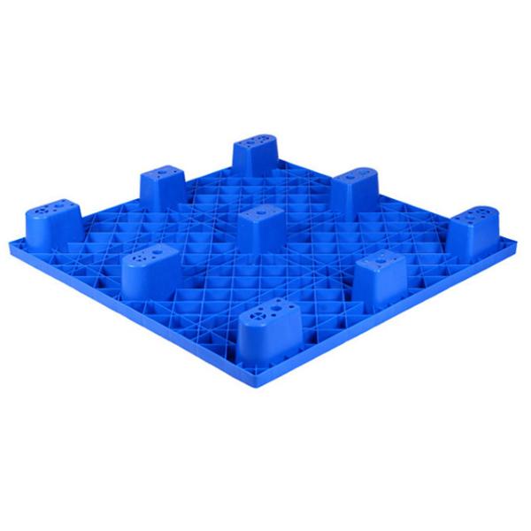 Customized Logo Blue Single Faced Euro Plastic Pallet with 9 Runners Stackable Design