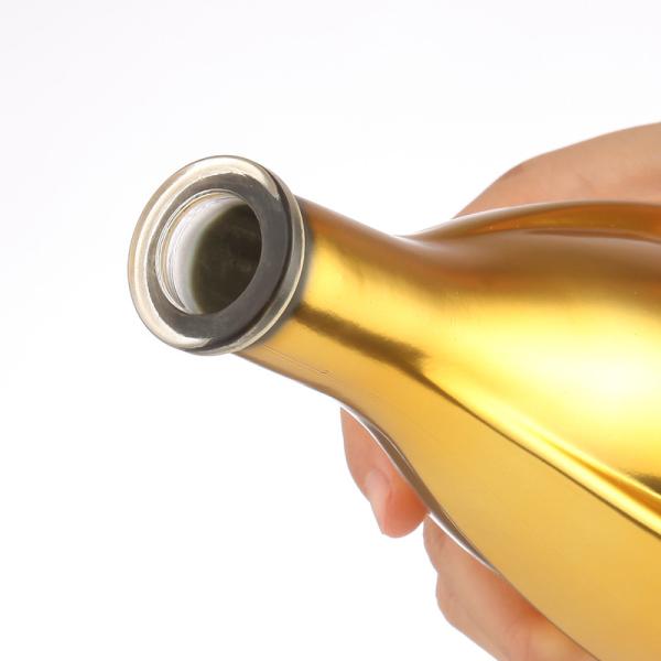 750ml Elegant Electroplated Color Wine Glass Bottle with Aluminum Plastic PP Collar