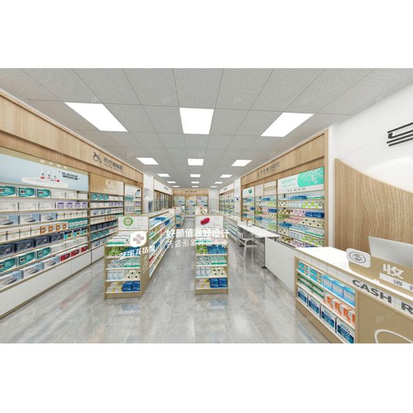 10-YMQSS001 Branding Pharmacy Interior Fashion-Forward Display Case Glass for Pharmacy Store Decoration