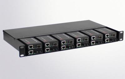 1U 12 Slots Mini Fiber Media Converter Chassis Rack With Dual Power Supply