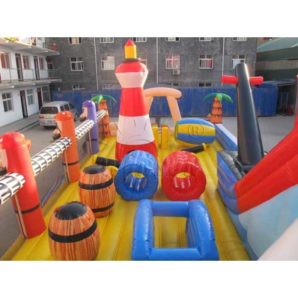 Commercial Grade Inflatable Fun City , Kids Pirate Ship Bounce House