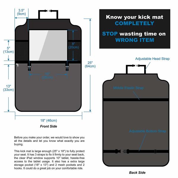 Protector Car Trunk Organizer Bag Seat Back Cover Waterproof Organizer Hooks Large Storage Pockets