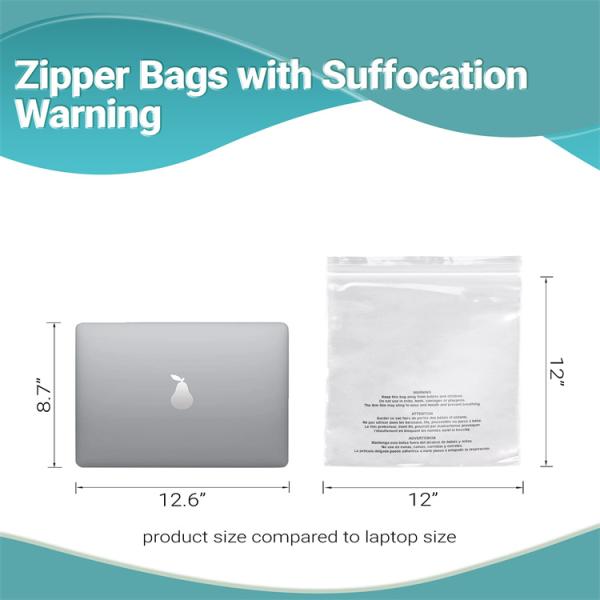 Secure Zipper Closure Custom Logo Print Polybags for Suffocation Warning and Security