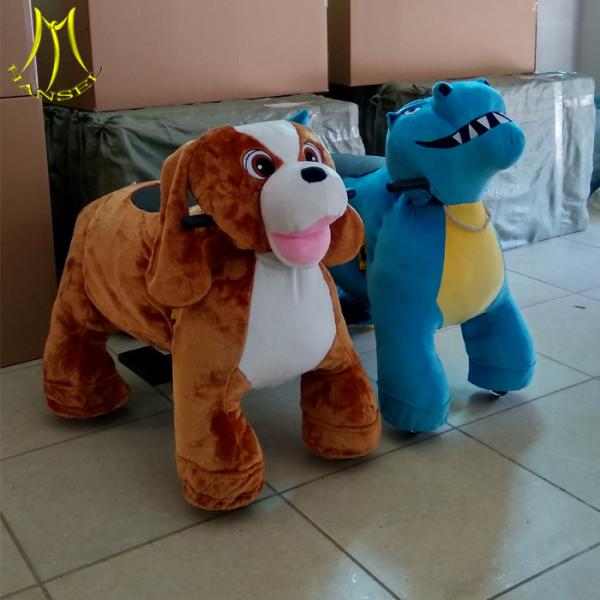 Hansel plush stuffed animals plush wheel ride on cow toy kid ride on toy