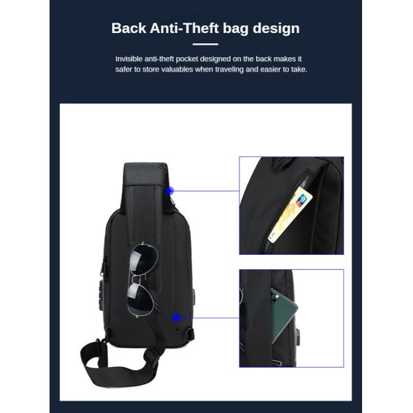 900D Laminating Oxford Anti Theft Chest Bag