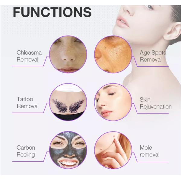 Hot Sell Portable 532 1064 1320nm Tattoo Scar Pigment Eyebrows Darker Spots Removal Machine 3 Wavelengths Skin Care 5PCS