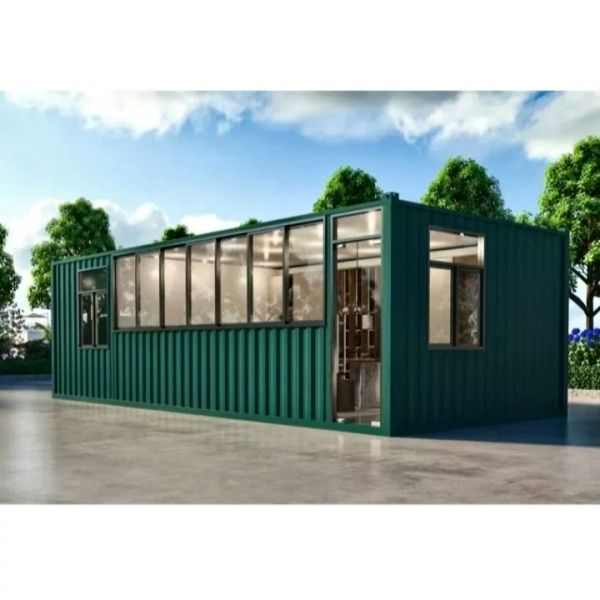 Steel Frame Expandable Container House with Glass Curtain Walls and Fire-Resistant Design for Mobile Offices and Emergency Shelters