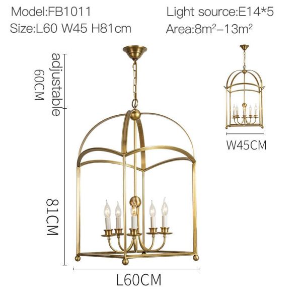 Yihao Customized Design Brass Chandelier LED Light Source with 3-Year Warranty for Luxury Hotel Lobby and Home