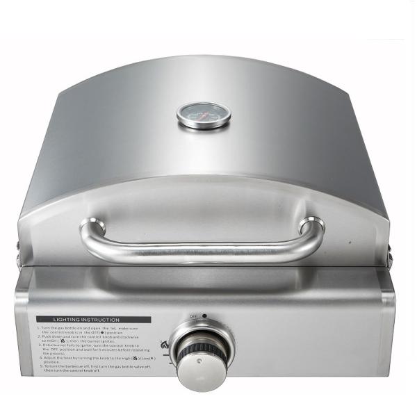 Rotisserie Roaster Propane Grill with Tabletop Pizza Maker and Stainless Steel Housing