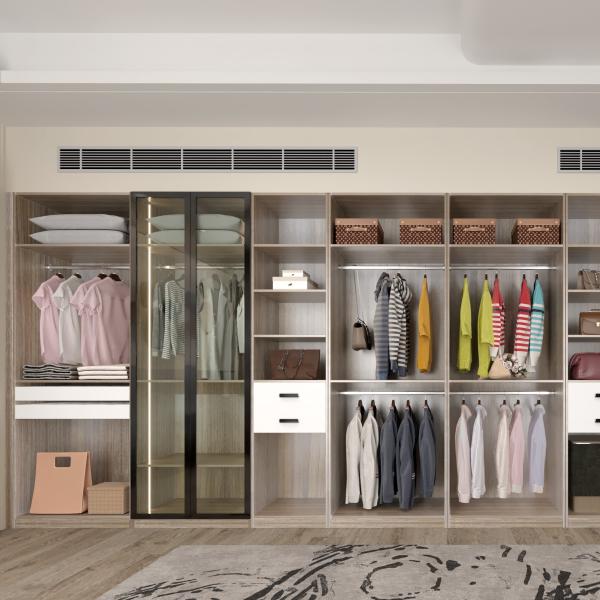 3 Застегнутые шкафы для спальни 7 футовый шкаф Сдвижные двери на заказ