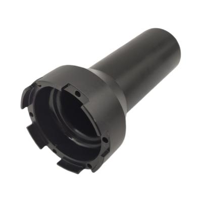 Servicios de mecanizado CNC de aluminio de precisión con negro anodizado de alto brillo