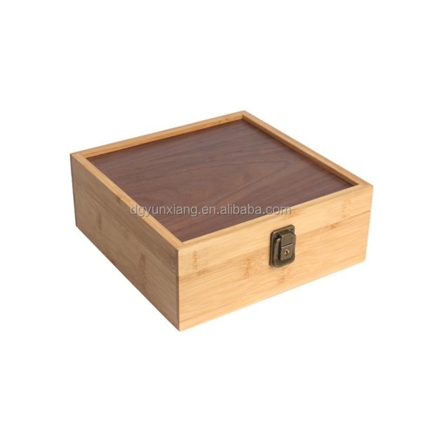 Boîte à bijoux en bois faite à la main Boîte de stockage en bambou 100% Boîte de montre en bois