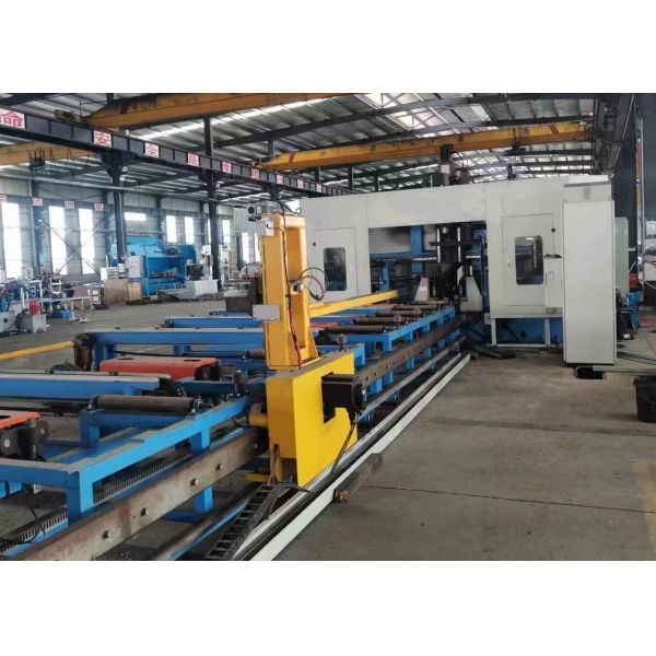 1250x600mm Width Height CNC Beam 3D Drilling Machine BT40 Spindles For Steel Structure Application