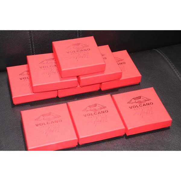Customs Red Paper Jewelry Box Logo color -Use to Earring Pendant Bracelet Necklace