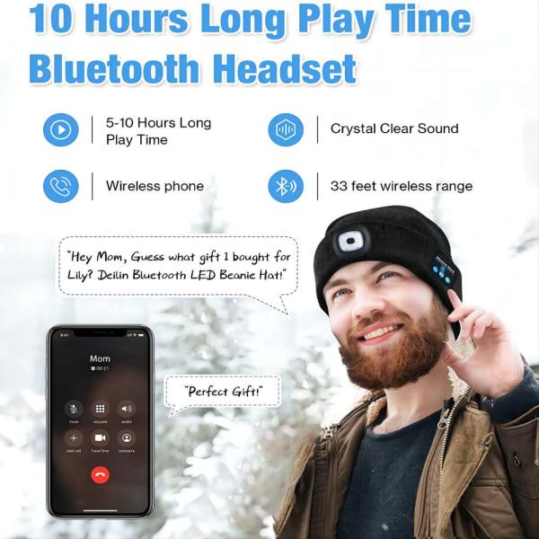 Full HD 1296P Bluetooth Video Hat Body Camera With LED Brightness Headlights