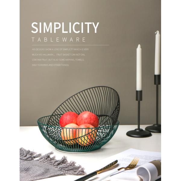 Gold Pink Iron Fruit Basket For Kitchen Table For Organizing Fruits And Vegetables 25-28cm