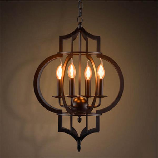 Creative Iron Pendant Lamp E14 American Decor Pendant Lamp Indoor Black Chandelier (WH-VP-114)
