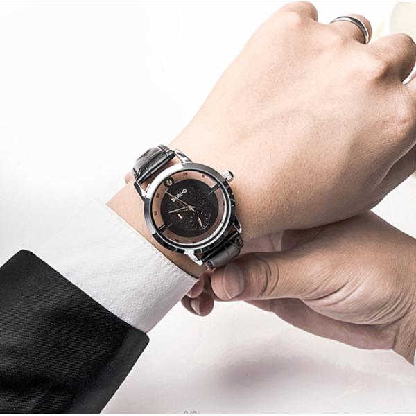 BARIHO Men's Quartz Watch Genuine Leather Band Miyota Movement 711