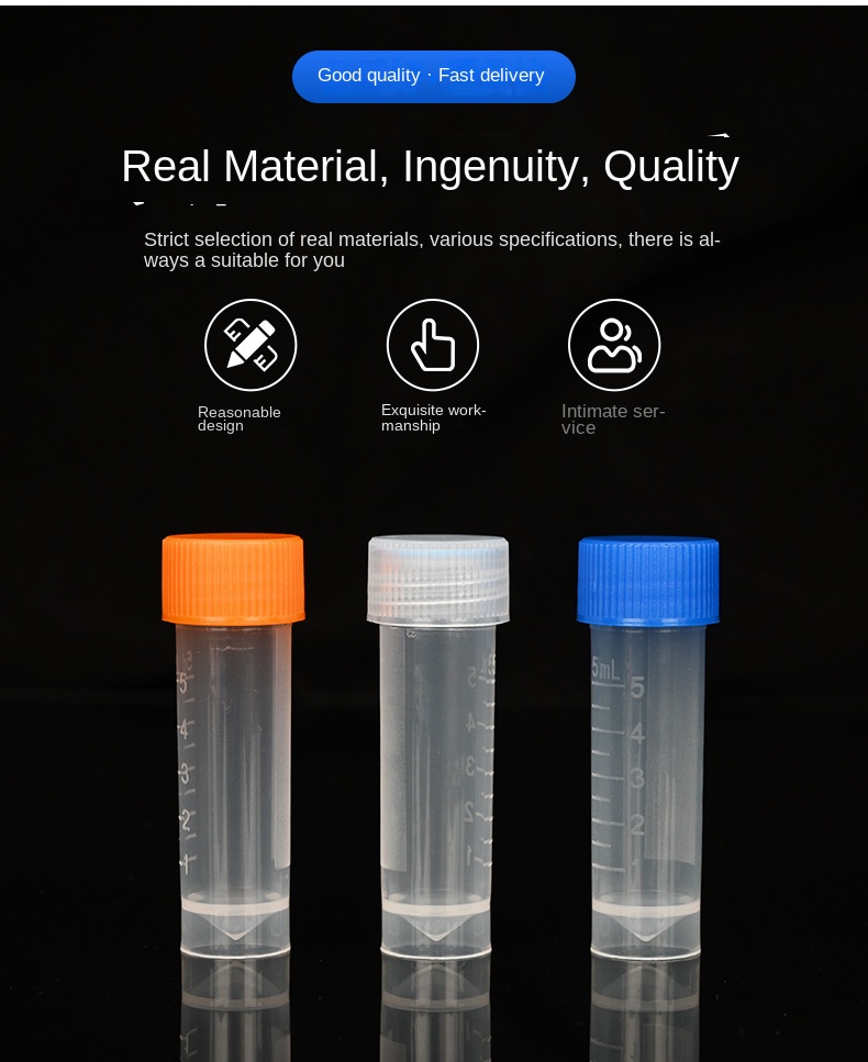 Customized Disposable Plastic Scale Vertical Freezing Tube Screw Cap Flat Bottom for Tube Sampling 0.5ml-10ml