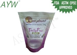 Biodegradable Stand Up Pouches , Stand Zip Lock Pouch For Non Refrigerated